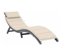 vidaXL Chaise Longue avec Coussin Bain de Soleil de Jardin Transat de Terrasse Chaise Longue de Patio Extérieur Piscine Gris 3064046 Gris G