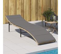 Vidaxl Chaise Longue Avec Coussin Beige 55x199x50 Cm Résine Tressée