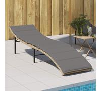 Vidaxl Chaise Longue Avec Coussin Beige 55x199x50 Cm Résine Tressée