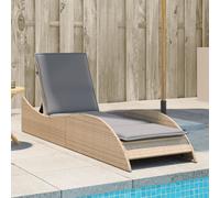 Vidaxl Chaise Longue Avec Coussin Beige 60x205x73 Cm Résine Tressée