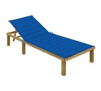 vidaXL Chaise longue avec coussin bleu royal Bois de pin imprégné3065829 Bleu G