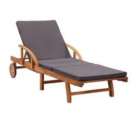 Vidaxl Chaise Longue Avec Coussin Bois D'acacia Solide