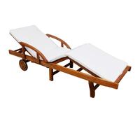 Vidaxl Chaise Longue Avec Coussin Bois D'acacia Solide