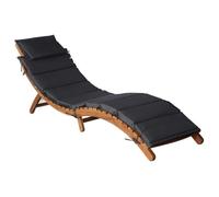 vidaXL Chaise longue avec coussin bois d'acacia solide gris foncé