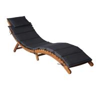 Vidaxl Chaise Longue Avec Coussin Bois D'acacia Solide Gris Foncé Gris
