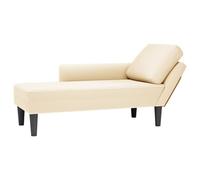 vidaXL Chaise Longue avec Coussin crème Tissu en Velours côtelé, canapé-lit, Chaise de détente, Chaise Longue rembourrée, Fauteuil de Salon