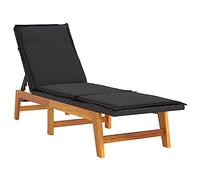vidaXL Chaise longue avec coussin Résine tressée/bois massif d'acacia 319723