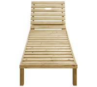 vidaXL Chaise longue avec coussin gris Bois de pin imprégné