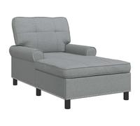 vidaXL Chaise Longue avec Coussin Gris Clair 91 x 157 x 91 cm Tissu, Salon, Chaise Longue Moderne, Siège Rectangulaire, Accoudoir Rembourré, Tissu Respirant, Chaise de Détente Élégante