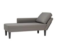 vidaXL Chaise longue avec coussin – Velours côtelé gris clair – Rembourrée