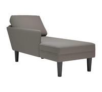 Vidaxl Chaise Longue Avec Coussin Gris Clair Tissu En Velours Côtelé Gris