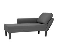 vidaXL Chaise longue rembourrée avec coussin – Velours côtelé gris foncé