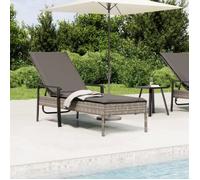 vidaXL Chaise longue 362807 – fauteuil jardin avec coussin, résine tressée gris