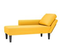 vidaXL Chaise Longue avec Coussin Jaune Clair Tissu en Velours côtelé, canapé-lit, Chaise de détente, Chaise Longue rembourrée, Fauteuil de Salon