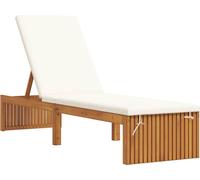 vidaXL Chaise longue avec coussin Marron 200 x 55 x 94cm Bois massif Acacia