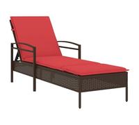 Vidaxl Chaise Longue Avec Coussin Marron 63x200x81 Cm Poly Rattan