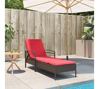 Chaise longue réglable 3 positions avec coussin polyrotin accoudoir vidaXL vidaX