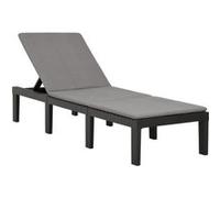 vidaXL Chaise longue avec coussin Plastique Anthracite315829 Anthracite G
