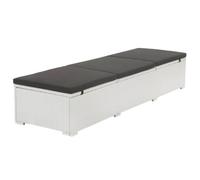 vidaXL Chaise longue avec coussin Résine tressée Blanc