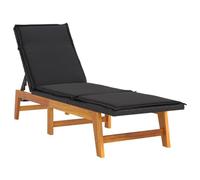 vidaXL Chaise longue avec coussin Résine tressée/bois massif d'acacia 319723