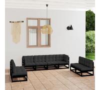 vidaXL Chaise longue avec coussin Résine tressée/bois massif d'acacia 319723