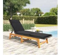 vidaXL Chaise longue avec coussin Résine tressée/bois massif d'acacia 319723