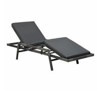 Vidaxl Chaise Longue Avec Coussin Résine Tressée Gris