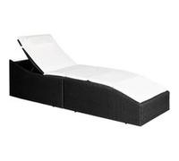 vidaXL Chaise longue avec coussin résine tressée marron