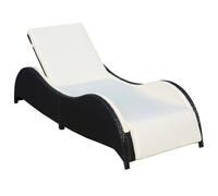 Vidaxl Chaise Longue Avec Coussin Résine Tressée Noir Blanc