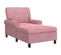 vidaXL Chaise Longue avec Coussin Rose 91 x 157 x 91 cm Velours, Salon, Rectangulaire, Moderne, Durable, Design Élégant, Confort, Utilisation Polyvalente, Fonctionnel, Options de Meubles Stylés