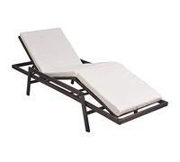 Vidaxl Chaise Longue Avec Coussin Résine Tressée Marron