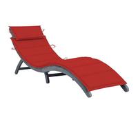 Vidaxl Chaise Longue Avec Coussin Gris Bois D'acacia Solide
