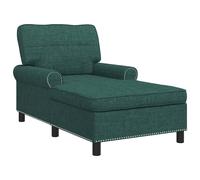 Vidaxl Chaise Longue Avec Coussin Vert Foncé 91 X 157 X 91 Cm Tissu