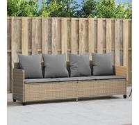 Vidaxl Chaise Longue Avec Coussins Beige Résine Tressée