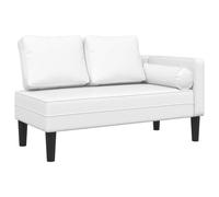 vidaXL Chaise longue 4007564 – 2 places rembourrée en similicuir avec coussins Blanc
