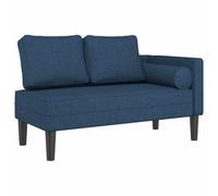 vidaXL Chaise longue avec coussins tissu bleu