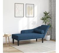 vidaXL Chaise longue avec coussins bleu tissu 4007603