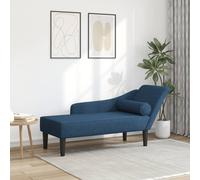 Vidaxl Chaise Longue Avec Coussins Bleu Tissu Bleu