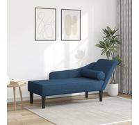 Vidaxl Chaise Longue Avec Coussins Bleu Tissu Bleu