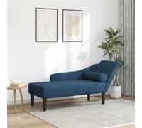 vidaXL Chaise longue 4007603 avec coussins, tissu bleu