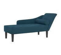 vidaXL Chaise longue avec coussins velours bleu