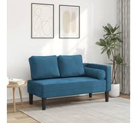 Chaise longue avec coussins bleu velours
