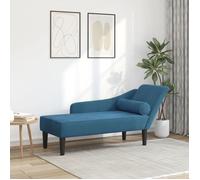 vidaXL Chaise longue avec coussins bleu velours, canapé rembourré, canapé pour chambre à coucher, canapé à 2 places, canapé,