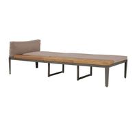 vidaXL Chaise longue en bois d'acacia solide avec coussins Marron