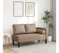 Vidaxl Chaise Longue Avec Coussins Cappuccino Similicuir