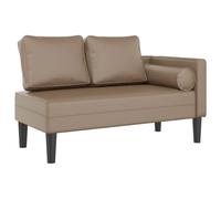 Vidaxl Chaise Longue Avec Coussins Cappuccino Similicuir