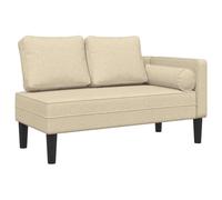 vidaXL Chaise longue rembourrée 2 places avec coussins tissu crème 4007584