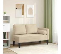vidaXL Chaise longue avec coussins crème tissu, canapé rembourré, canapé pour chambre à coucher, canapé à 2 places, canapé, 4007584