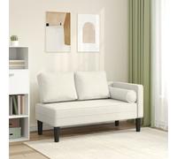 vidaXL Chaise longue – Avec coussins en velours crème – Canapé rembourré 2 places