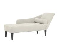 vidaXL Chaise longue rembourrée 2 places velours crème avec coussins